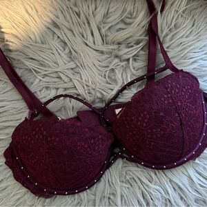 PINK Victoria's Secret Lace Bra - Deep Burgundy